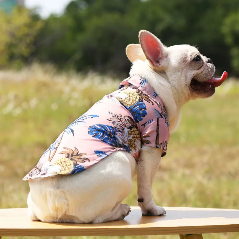 Hawaiian Style Pet Dog Clothe Summer Sandbeach Dog Shirts for Small Medium Dogs Puppy Cat Clothing Ropa Perro Pug French Bulldog