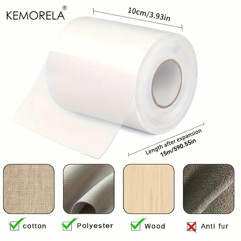 1 Roll Cat Scratch Protector, Self-Adhesive Scratch Protector Transparent Scratch Film Tape Sofa Wall Door Protection