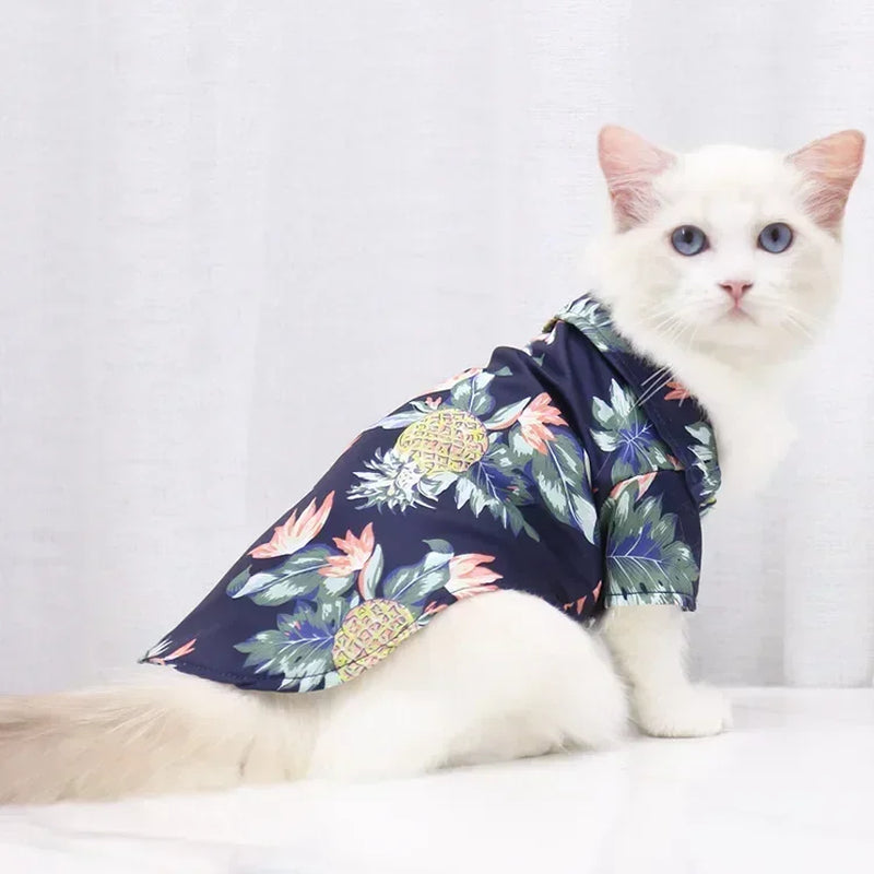 Hawaiian Style Pet Dog Clothe Summer Sandbeach Dog Shirts for Small Medium Dogs Puppy Cat Clothing Ropa Perro Pug French Bulldog